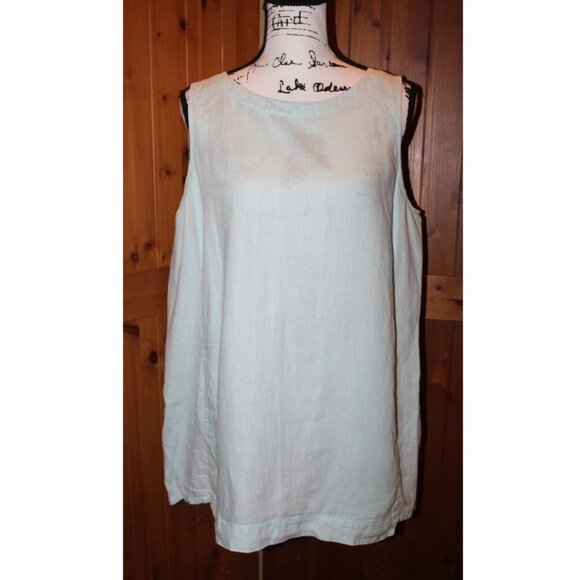 J. Jill Pure Jill 100% Linen Low Hip Tunic in a Soft Mint SIze M - Picture 1 of 8